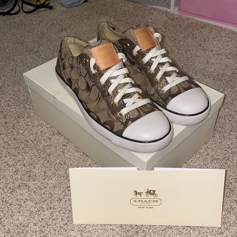 Coach Gema sequins blush sneaker with box
